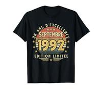 Septembre 1992 Cadeau Anniversaire Septembre 1992 34 Ans T-Shirt Graphique avec Valeur