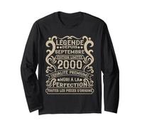 Septembre 2000-26 Ans Anniversaire Cadeau Vintage 2000 Manche Longue
