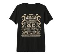Septembre 2015-11 Ans Anniversaire Cadeau Vintage 2015 T-Shirt Haut de Gamme