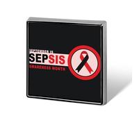 Septembre est le mois de sensibilisation à la septicémie : épinglettes, badges carrés, épinglettes à revers, boutons émaillés, décorations de fête