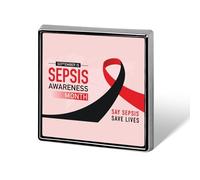 Septembre est le mois de sensibilisation à la septicémie : épinglettes, badges carrés, épinglettes à revers, boutons émaillés, décorations de fête