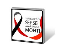 Septembre est le mois de sensibilisation à la septicémie : épinglettes, badges carrés, épinglettes à revers, boutons émaillés, décorations de fête