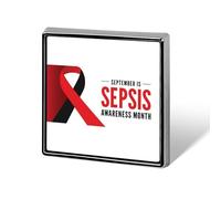 Septembre est le mois de sensibilisation à la septicémie : épinglettes, badges carrés, épinglettes à revers, boutons émaillés, décorations de fête