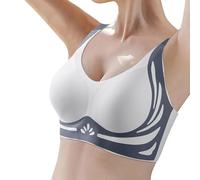 Septembre Offres Soutien-gorge sans armatures pour femme avec soutien-gorge sans couture, lisse et confortable sans bretelles, bleu, XL