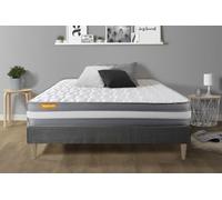 Septnuits Matelas + sommier kit Gris 180x200 Memo Plus Mémoire de Forme | Epaisseur : 24 cm | Confort : Ferme