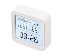 Septoolshop Capteur de température et d'humidité programmable pour un usage domestique, compatible Wi-Fi avec écran LCD rétroéclairé et support d'application Tuya