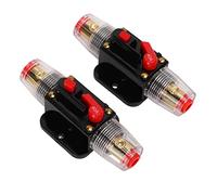Septpenta 2 Pcs 12V 24V DC Porte Fusible, Disjoncteur en Ligne avec Bouton de Réarmement Manuel pour La Protection des Systèmes Audio des Véhicules Automobiles, des Bateaux et des Navires. (40A)