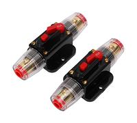 Septpenta 2 Pcs 12V 24V DC Porte Fusible, Disjoncteur en Ligne avec Bouton de Réarmement Manuel pour La Protection des Systèmes Audio des Véhicules Automobiles, des Bateaux et des Navires. (50A)