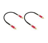 Septpenta Câble RCA 2 Pièces, Câble Audio RCA Double Blindage Professionnel, Corps de Connecteur Ultra Compact, Câble RAC vers RCA Mâle vers Mâle pour Home Cinéma, HDTV, Consoles de Jeu(Rouge 0.3m)