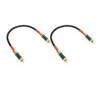 Septpenta Câble RCA 2 Pièces, Câble Audio RCA Double Blindage Professionnel, Corps de Connecteur Ultra Compact, Câble RAC Vers RCA Mâle Vers Mâle pour Home Cinéma, HDTV, Consoles de Jeu(Vert 0.3m)