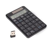 Septpenta Calculatrice Pavé Numérique Calculatrice, Panneau Solaire Deux Modes 29 Touches 2.4GHZ Calculatrice Pavé Numérique sans Fil, Transmission Stable sans Délai pour Ordinateurs Portables