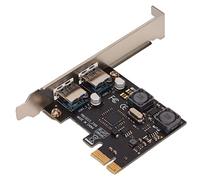 Septpenta Carte D'extension PCI-E vers USB3.0, 2 Ports USB3.0, Inductance Haute Puissance Fermée, Protection Anti Feu, Alimentation Stable Adaptée à Windows