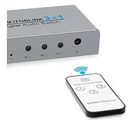 Septpenta Commutateur de Son Optique Numérique, Commutateur de Son Numérique Septpenta 3 Pouces avec Télécommande, Transmission sans Perte, Audio Optique Numérique DC 5 V 1a 350 Ma