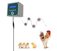 Septpenta Contrôleur Automatique de Porte de Poulailler, Mode de Détection de Lumière, Affichage LED Haute Définition, Mode Minuterie et Mode Manuel, Kit de Moteur D'Actionneur de Porte (UE)