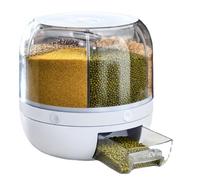 Septpenta Distributeur de Conteneurs de Stockage de Céréales, Distributeur de Riz PP Transparent À 6 Compartiments, Distributeur de Nourriture Rotatif pour Dessus de Table, Buffets, Réfrigérateurs