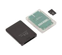 Septpenta Lecteur de Carte Mémoire pour Consoles de Jeu PS2, avec Carte Mémoire 64G et Carte de Jeu FMCB 64MB, Adaptateur de Carte Mémoire de Remplacement Stable(Machine Mince)