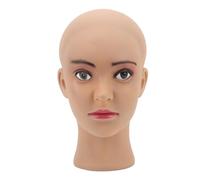 Septpenta Mannequin Chauve, Tête de Formation de Beauté Tête de Mannequin Chauve pour Pratiquer Le Massage des Cheveux, Tête d'Affichage de Perruque en PVC Modélisation Innovante