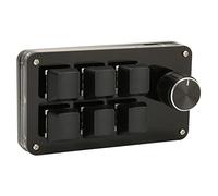 Septpenta Mini Clavier 6 Touches, Clavier Macro Programmable avec Raccourci USB Multifonction, Plug and Play avec Bouton, Clavier de Jeu Rétroéclairé Rvb à Une Main pour La Musique de Bureau
