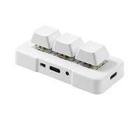 Septpenta Mini Clavier Mécanique USB à 3 Touches, Mini Clavier Personnalisé avec Commutateurs Mécaniques Bleus, Connexion USB BT Double Mode pour Bureau, Jeu Multimédia (Blanc)