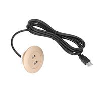Septpenta Prise de Port de Charge USB Double pour Canapé, Concentrateur d'alimentation Encastré, Matériau ABS, Longueur de Câble de 2,5 M/8,2 Pieds, Convient pour La Maison, Le Bureau(Or)