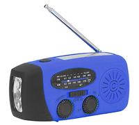 Septpenta Radio Solaire à manivelle d'urgence, Radio FM/Am/WB (NOAA), 3 méthodes de Charge, avec Lampe de Poche LED, Chargeur de téléphone Portable adapté à l'extérieur(Bleu (UE))