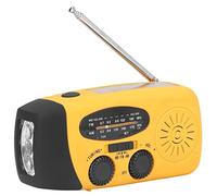 Septpenta Radio Solaire à manivelle d'urgence, Radio FM/Am/WB (NOAA), 3 méthodes de Charge, avec Lampe de Poche LED, Chargeur de téléphone Portable adapté à l'extérieur(Orange（EU）)