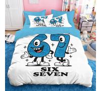 Sepustas Kids Meme 67 Ensemble de literie Italian Brainrot Six Seven 6 7 Housse de Couette en Microfibre pour Enfants, Ultra Douce 140 x 200 cm 2 Kissenbezüge (80 x 80 cm) mit Reißverschluss 90