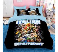 Sepustas Kids Meme 67 Parure de lit Italian Brainrot Six Seven 6 7 Housse de Couette en Microfibre pour Enfants, Ultra Douce 220 x 240 cm 2 Kissenbezüge (80 x 80 cm) mit Reißverschluss 137