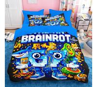 Sepustas Kids Meme 67 Parure de lit Italian Brainrot Six Seven 6 7 Housse de Couette en Microfibre pour Enfants, Ultra Douce 220 x 240 cm 2 Kissenbezüge (80 x 80 cm) mit Reißverschluss 27