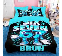 Sepustas Kids Meme 67 Parure de lit Italian Brainrot Six Seven 6 7 Housse de Couette en Microfibre pour Enfants, Ultra Douce 220 x 240 cm 2 Kissenbezüge (80 x 80 cm) mit Reißverschluss 84