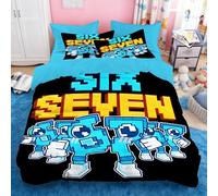 Sepustas Kids Meme 67 Parure de lit Italian Brainrot Six Seven 6 7 Housse de Couette en Microfibre pour Enfants, Ultra Douce 220 x 240 cm 2 Kissenbezüge (80 x 80 cm) mit Reißverschluss 130