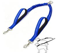 SEPXUFORE Double coupleur de laisse pour chien - Séparateur de laisse robuste pour races de taille moyenne et grande, se connecte à toutes les laisses, pivote à 360 °, absorption des chocs élastique