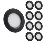 Sepzlly 12V Campervan Encastré LED Mont Plafond Lumières Dimmable Lumières Tache 3W 3000K Lumière Chaude Pour T4 T5 Caravane Bateau Yacht Caravane Cabine Sous CRI 92+ 8 Pièces Noir