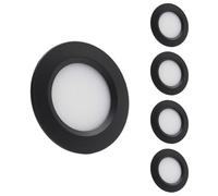 Sepzlly 12V Campervan Encastré LED Mont Plafond Lumières Dimmable Lumières Tache 3W 3000K Lumière Chaude Pour T4 T5 Caravane Bateau Yacht Caravane Cabine Sous CRI 92+ 4 Pièces Noir