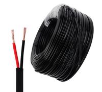 Sepzlly Câble Plat 2 Fils 2 x 0,5 mm² 12V/24V Câble Électrique Flexible Plat Rouge/Noir pour Remorque Automobile Caravane Bateau Lumière Automobile 20M/65.61Pieds