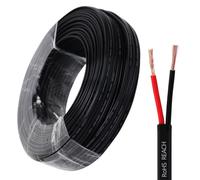 Sepzlly Câble Plat 2 Fils 2 x 0,75 mm², 12V/24V Câble Électrique Flexible Plat Rouge/Noir pour Remorque Automobile, Caravane Bateau Lumière Automobile 100M/328.08Pieds