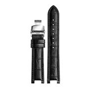 SEQLTWFC Bracelet de montre Compatible avec les bracelets de montre GC 22*13mm 20*11mm, bracelet de montre cranté en cuir véritable, ceinture de montres bleues(Black hook buckle,20-11 rose bcukle)