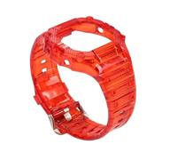 SEQLTWFC Bracelet de montre de sport de remplacement for hommes, compatible avec Casio DW5600 GW-B5600 GW-M5610, lunette modifiée, boîtier transparent(Jelly red,For 5600 Series)