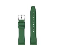 SEQLTWFC Bracelet de montre en caoutchouc fluoré compatible avec le téléviseur MIDO MULTIforT, modèle M049.526. Bracelet de montre 22 mm à articulation droite for homme.(1green-Silver)