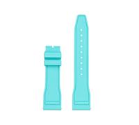 SEQLTWFC Bracelet de montre en caoutchouc fluoré compatible avec le téléviseur MIDO MULTIforT, modèle M049.526. Bracelet de montre 22 mm à articulation droite for homme.(Mint green-Nobuckle)