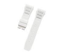 SEQLTWFC Bracelet de montre en caoutchouc naturel souple et coloré, 25 mm x 20 mm, étanche, compatible avec les bracelets de montre Richard Mille(White,25mm Black buckle)