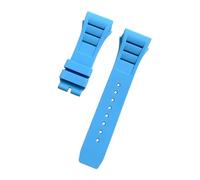 SEQLTWFC Bracelet de montre en caoutchouc naturel souple et coloré, 25 mm x 20 mm, étanche, compatible avec les bracelets de montre Richard Mille(Sky blue,25mm Black buckle)