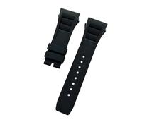 SEQLTWFC Bracelet de montre en caoutchouc naturel souple et coloré, 25 mm x 20 mm, étanche, compatible avec les bracelets de montre Richard Mille(Svart,25mm Black buckle)