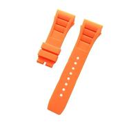 SEQLTWFC Bracelet de montre en caoutchouc naturel souple et coloré, 25 mm x 20 mm, étanche, compatible avec les bracelets de montre Richard Mille(Orange,25mm Black buckle)