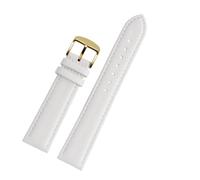 SEQLTWFC Bracelet de montre en cuir de vache blanc, rose, bleu et noir compatible avec Versace VBQ050017 VBP040017 (14 mm, 16 mm, 18 mm et 20 mm) avec bracelet de montre pour femme., Blanc-doré, 22mm