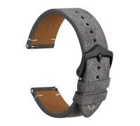 SEQLTWFC Bracelet de montre en cuir suédé inversé pour homme, bracelet de montre à libération rapide de 18 mm, 20 mm et 22 mm, bracelet de rechange luxueux vintage, Boucle grise et noire, 18mm