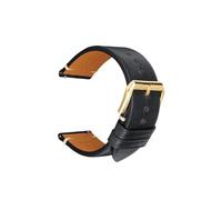 SEQLTWFC Bracelet de montre en cuir véritable 18 mm, 20 mm, 22 mm, 24 mm, compatible avec Garmin Huawei Samsung Galaxy Man Women, bracelet de montre à dégagement rapide(Black G Buckle,20mm)