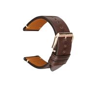 SEQLTWFC Bracelet de montre en cuir véritable 18 mm, 20 mm, 22 mm, 24 mm, compatible avec Garmin Huawei Samsung Galaxy Man Women, bracelet de montre à dégagement rapide(Coffee RG Buckle,19mm)