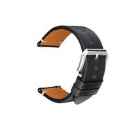 SEQLTWFC Bracelet de montre en cuir véritable 18 mm, 20 mm, 22 mm, 24 mm, compatible avec Garmin Huawei Samsung Galaxy Man Women, bracelet de montre à dégagement rapide(Black S Buckle,20mm)