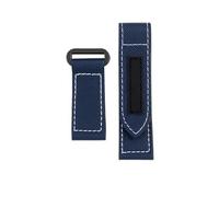 SEQLTWFC Bracelet de montre en nylon 24 mm compatible avec Panerai Luminor PAM01118, bracelet en cuir véritable vert armée(Blue white black,26mm)
